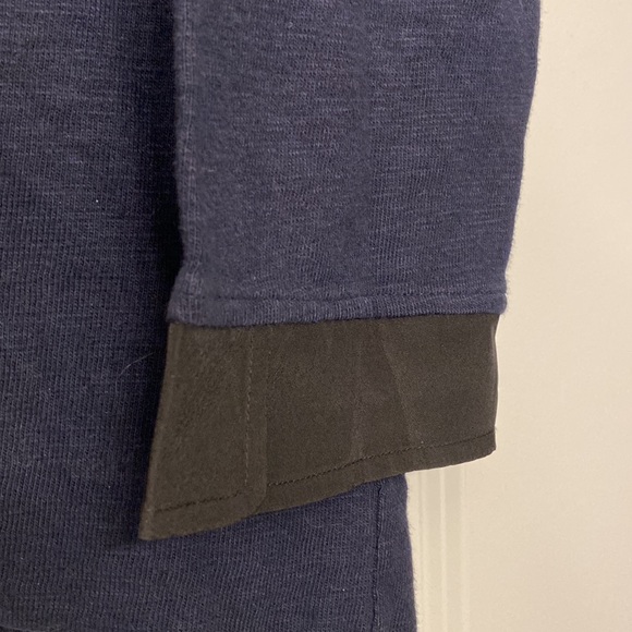 J. Crew Peter Pan Collar 100% Cotton Sweater | Navy/Black - Picture 4 of 7